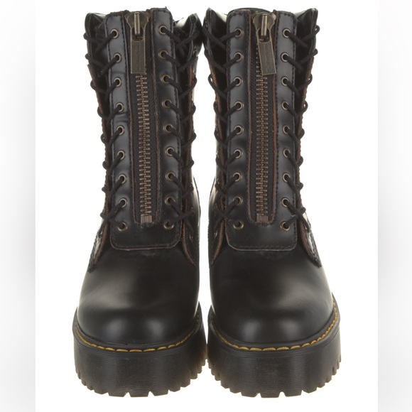 Dr. Martens Karmilla Mid-Calf Combat Boots Platform Black Limited Collection - Picture 3 of 7